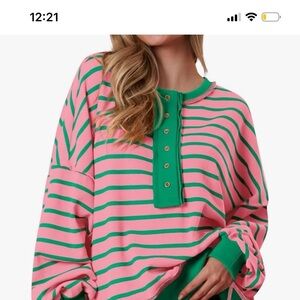 Amazon find size large oversized striped top